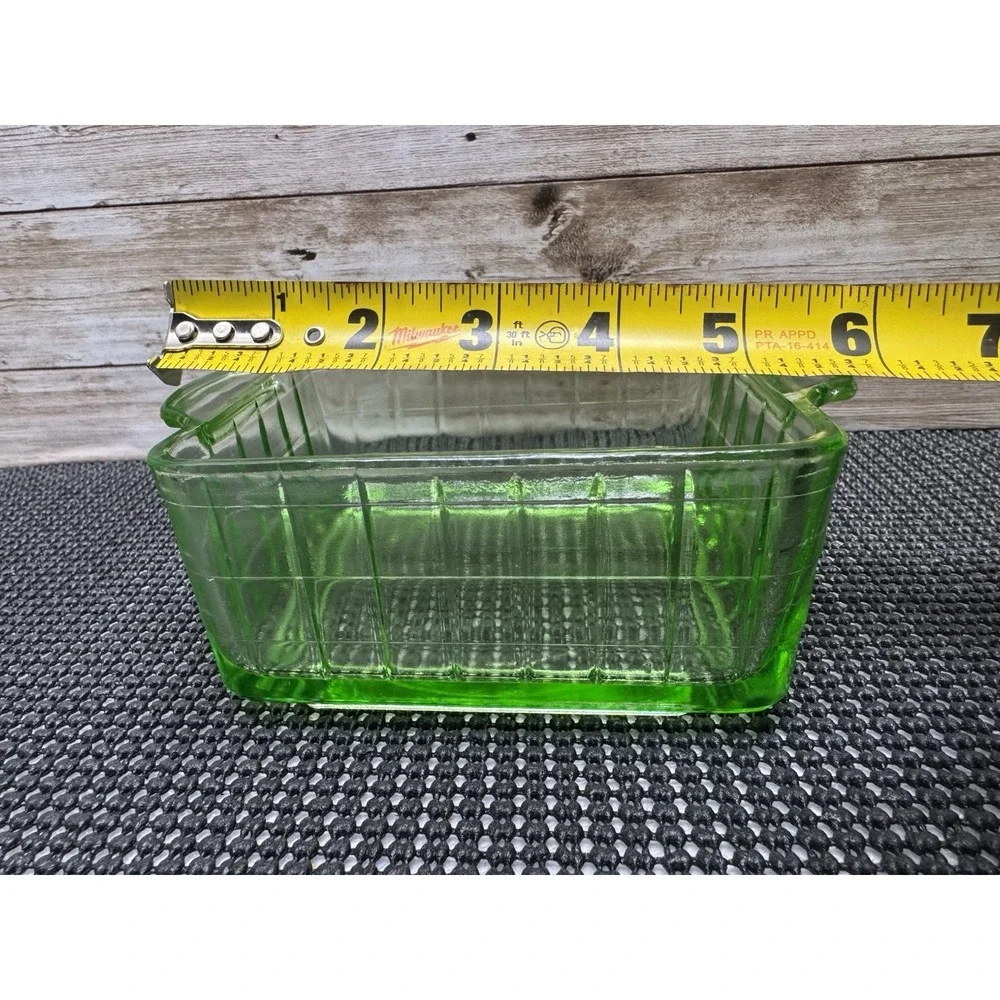 Hazel-Atlas Glass Company Square refrigerator Dish Y Pattern Lid Antique 1920s
